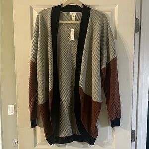 BKE Black, Brown and Gray Knit Cardigan